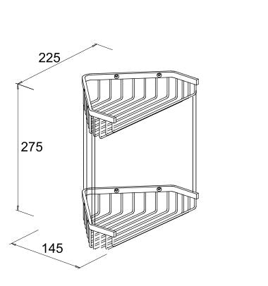DOUBLE CORNER BASKET 225X145X275MM