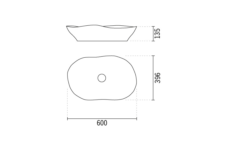 MAGMMA WHITE MATTE OVAL BASIN 60X40X13.5CM