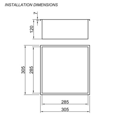 WALL NICHE STAINLESS STEEL
