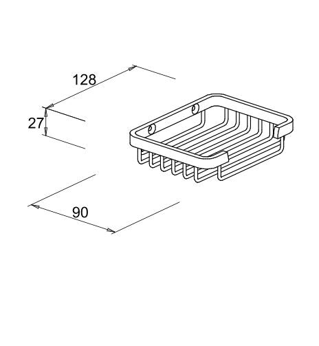 ALUMINIUM SINGLE BASKET 128X90X27MM