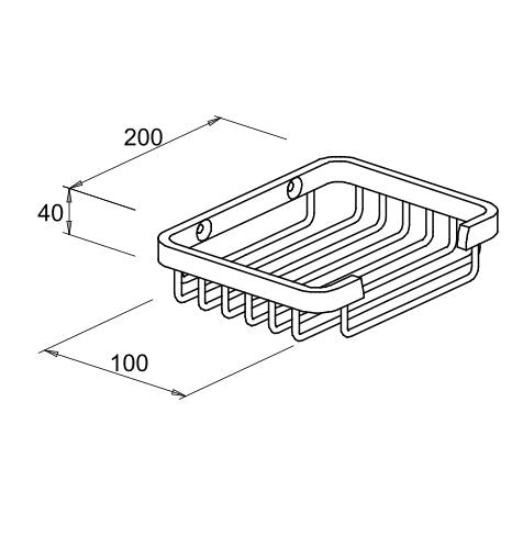ALUMINIUM SINGLE BASKET 200X100X40MM