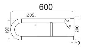 SATIN STEADY BATH HANDLE WITH PAPER HOLDER 60CM