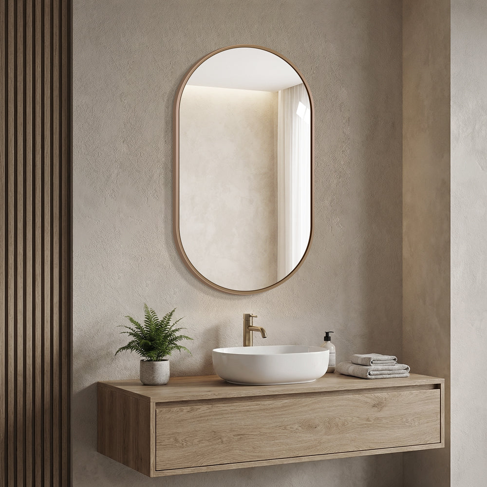 MIRROR WITH GOLD FRAME 45x80CM