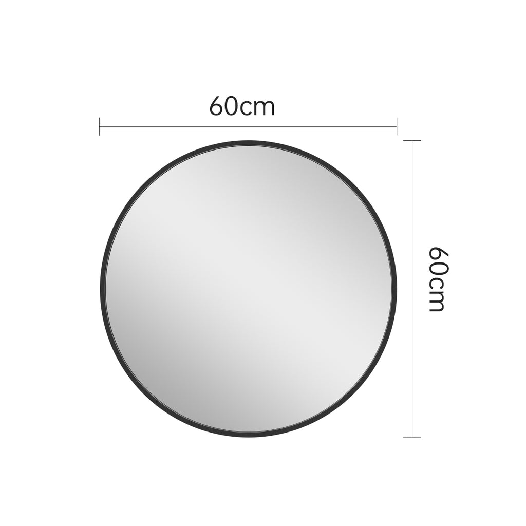 ROUND MIRROR WITH BLACK ALUMINIUM FRAME ⌀600MM