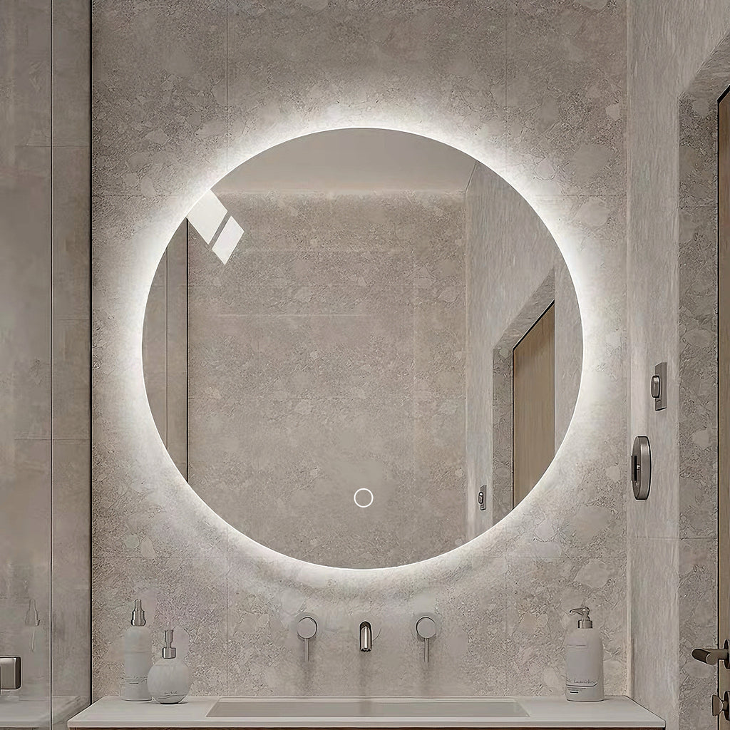 Frameless round LED mirror Ø60cm