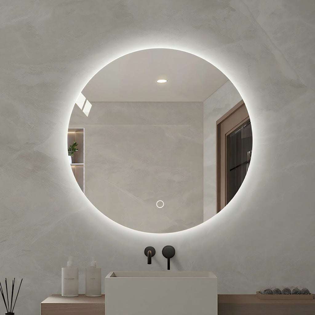 Frameless round LED mirror Ø60cm