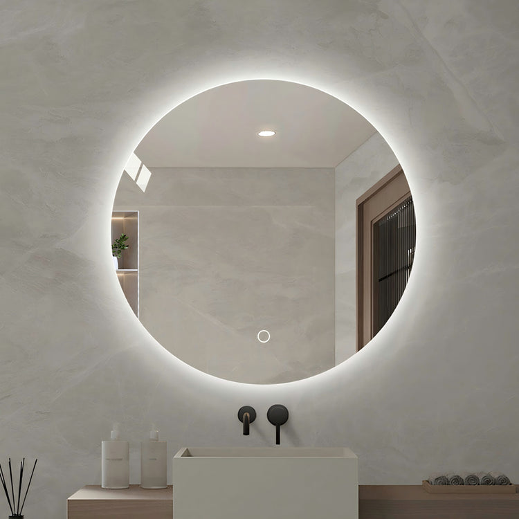 Frameless round LED mirror Ø60cm