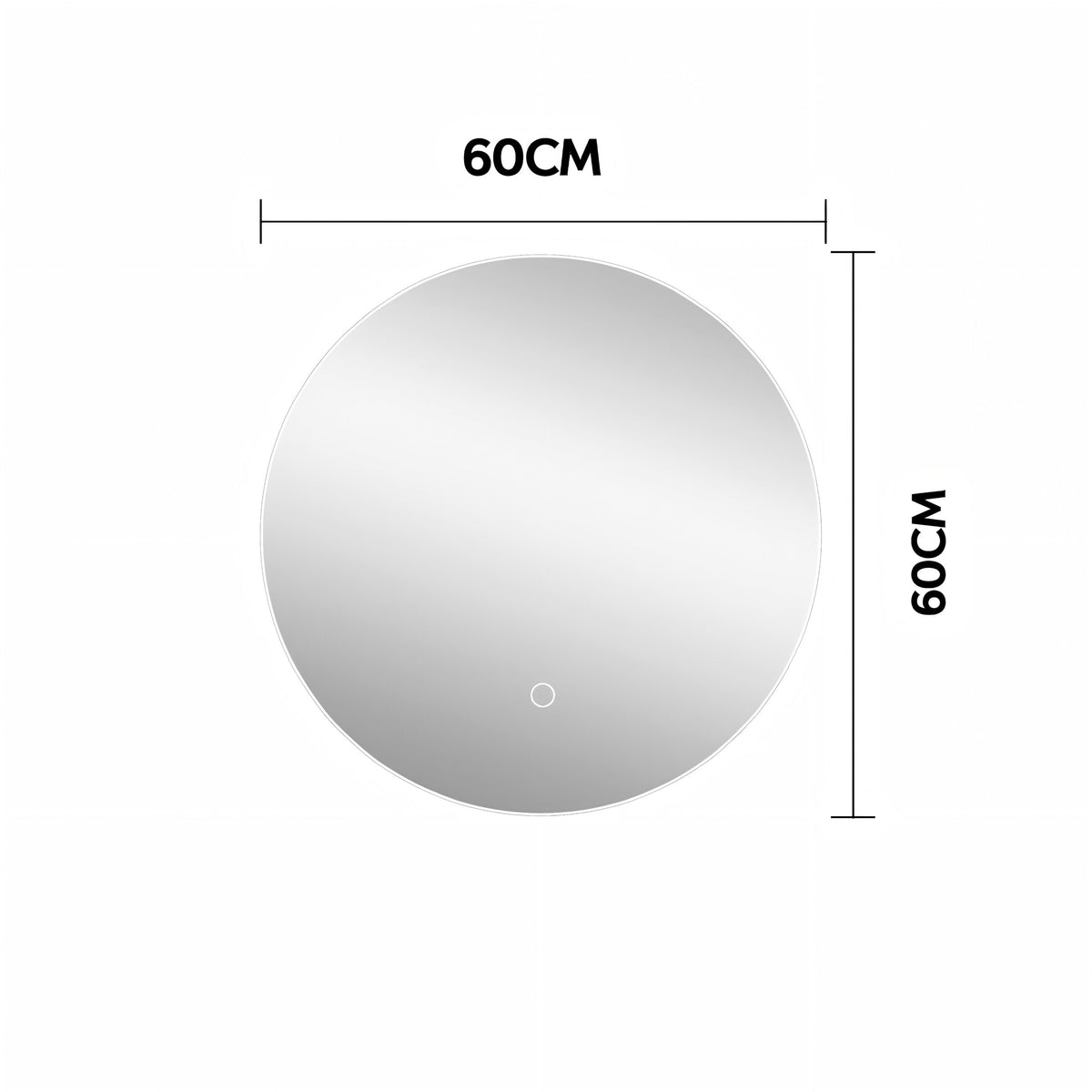 Round LED mirror technical drawing