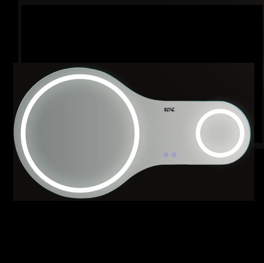 LED MIRROR WITH CLOCK FUNCTION 100x60CM