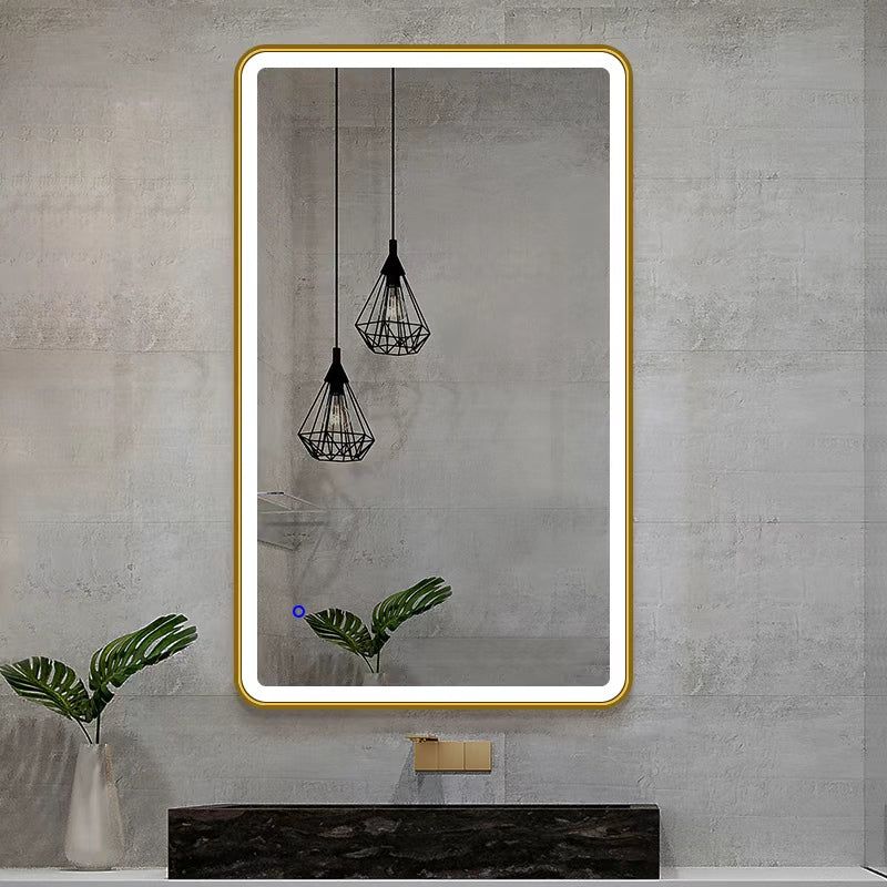 LED MIRROR WITH GOLD FRAME 60x100CM