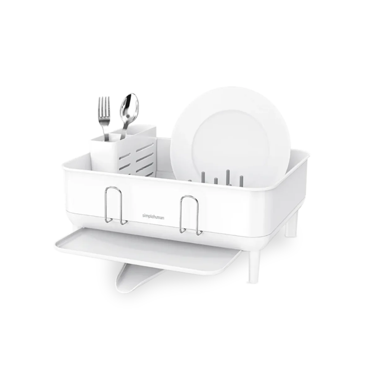 STEEL FRAME DISHRACK WHITE COMPACT