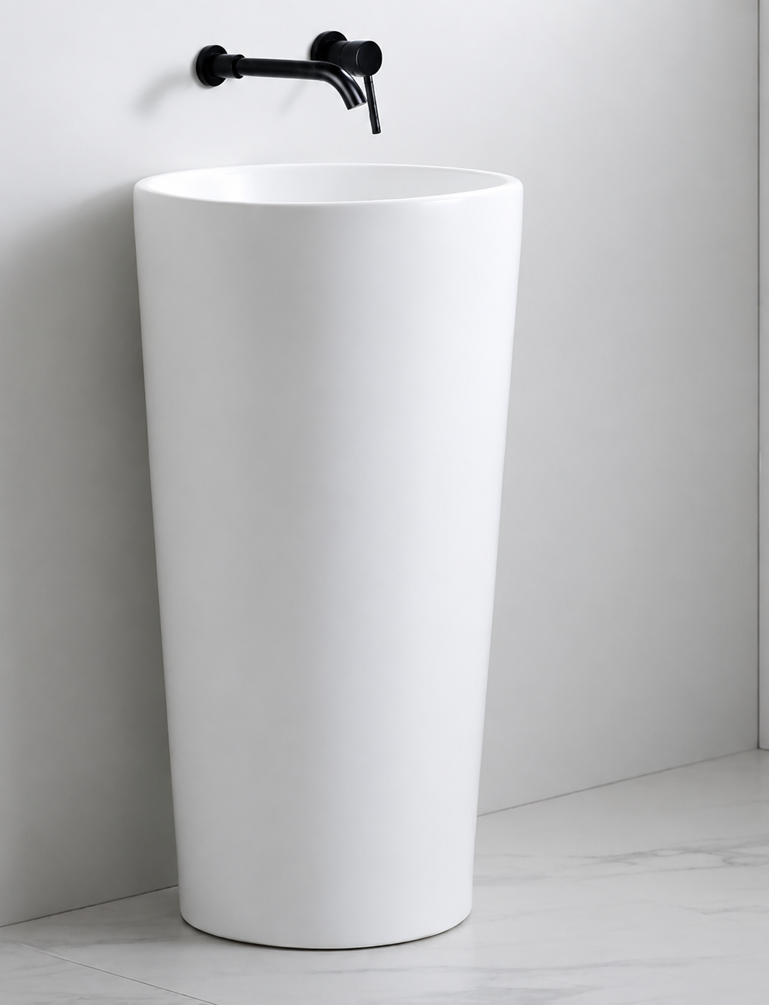 RI LONE FREESTANDING WASHBASIN WHITE 400X400X850