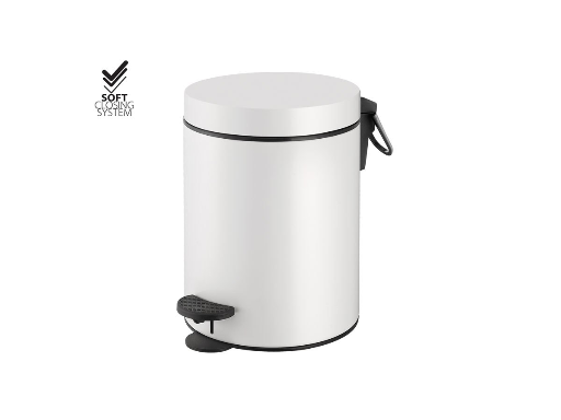 SANCO Waste Basket 5lt White Matt