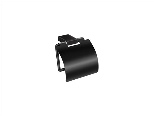 SANCO Monogram Toilet Roll Holder with cover Black Mat