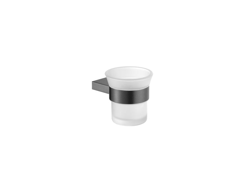 SANCO Academia Glass Holder wall mounted Mat Black