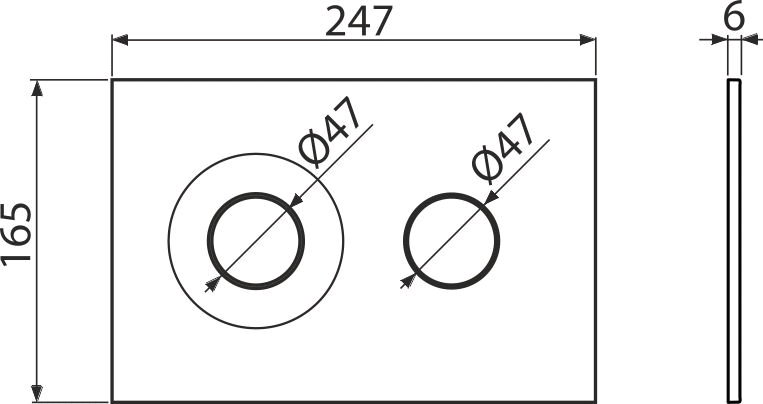 FLUSH PLATE DOT.DOT BLACK MATTE (ALCADRAIN)