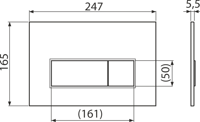 FLUSH PLATE FOR PRE-WALL INSTALLATION SYSTEMS BRASS MATTE (ALCADRAIN)