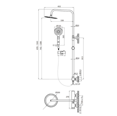 ERA COMPLETE SHOWER COLUMN CHROME