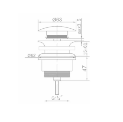 BRUSHED NICKEL UNIVERSAL CLICK-CLACK VALVE