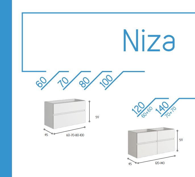 NIZA IRON OAK WALL HUNG CABINET