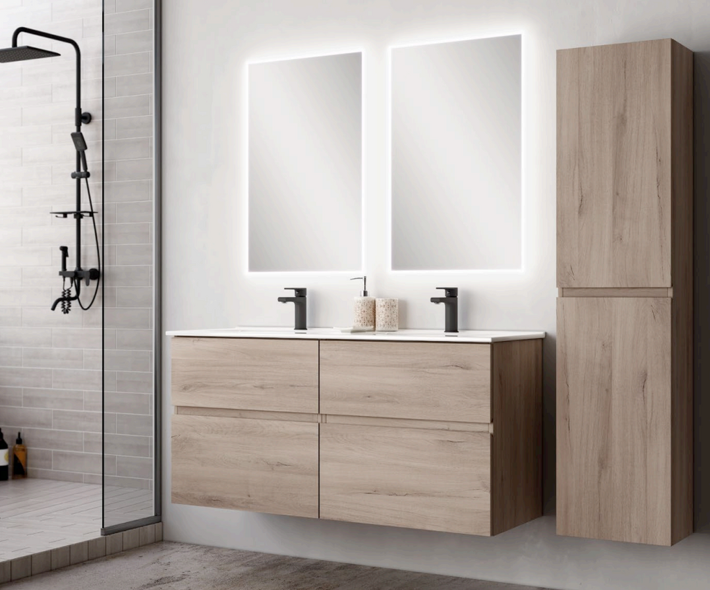 NIZA IRON OAK WALL HUNG CABINET