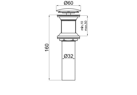 CLICKER BASIN WASTE WITHOUT OVERFLOW