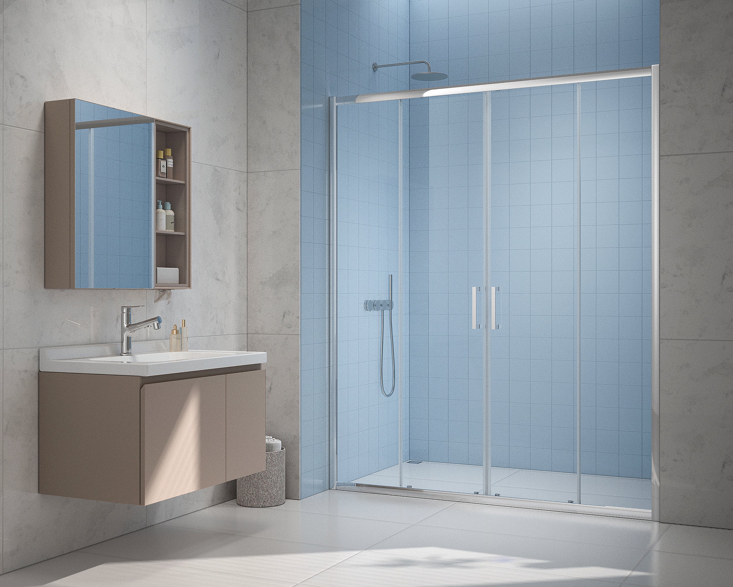 SLIDING SHOWER DOOR CLEAR GLASS 178-182X200cm