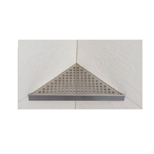 EUROSHELVES BRUSHED STAINLESS STEEL CORNER SHELF FOR CERAMIC FINISH