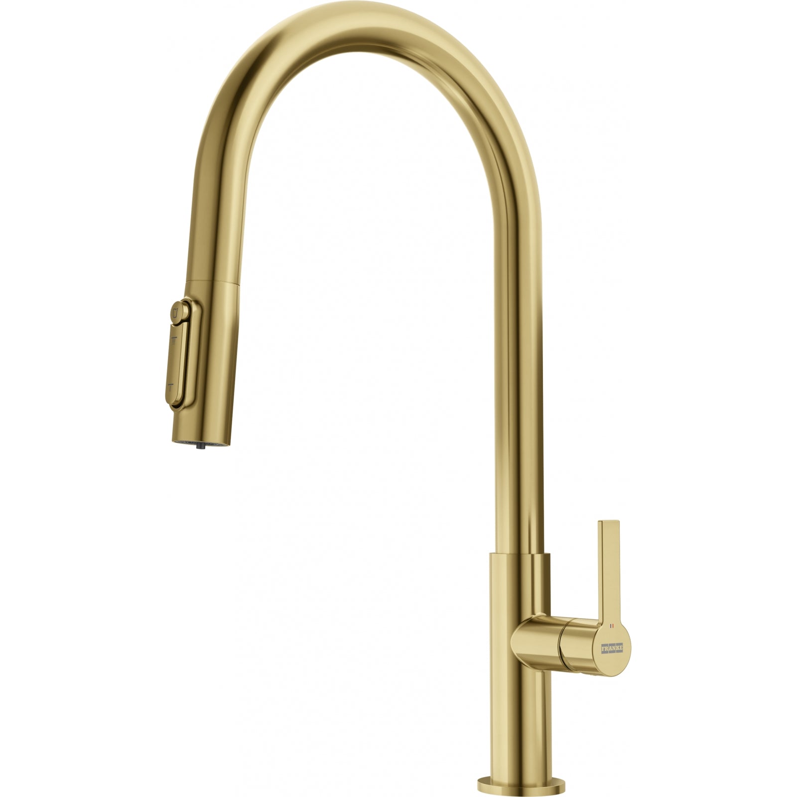 FRANKE Maris Slim Sink Mixer Clear Water Pull out Brushed Gold