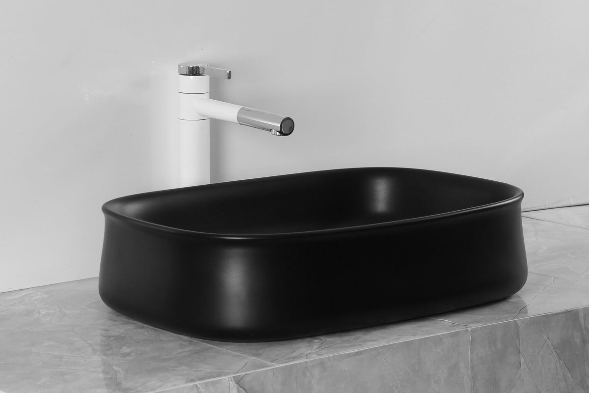 BLACK MATTE ART BASIN 550x385x140MM