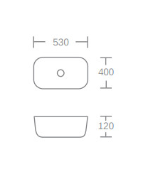 WHITE ART BASIN 530x400x125MM