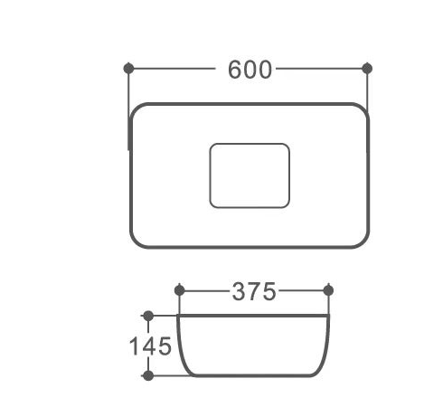 WHITE ART BASIN 600x375x145MM