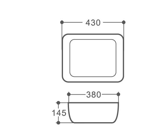 WHITE ART BASIN 430x380x145MM