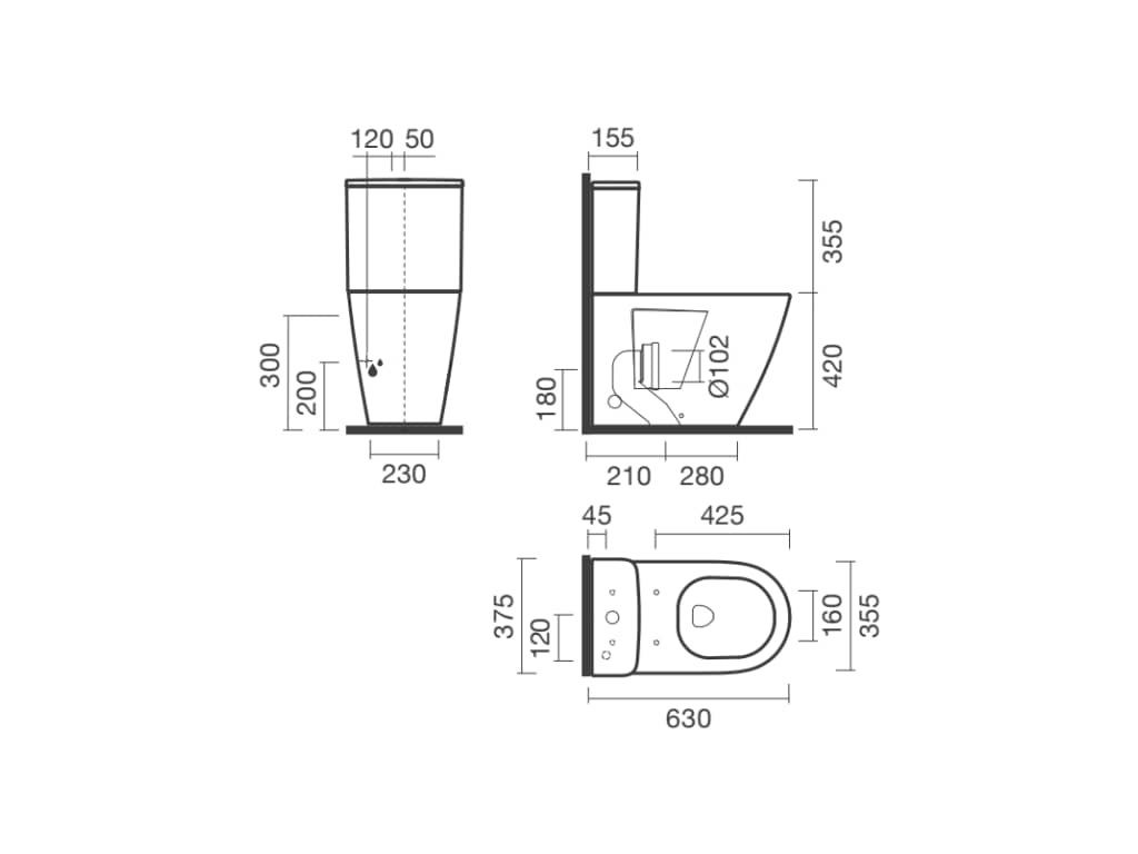 SANITANA RUBY BACK TO WALL RIMLESS VORTEX WC COMPLETE