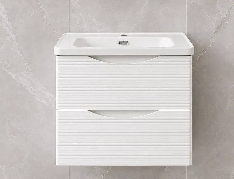 ELEKTRA 602 WALL HUNG BASIN FURNITURE WITH BASIN AND LED ANTI-FOG CABINET MIRROR 600X500X515MM