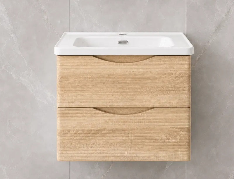 ELEKTRA 603 WALL HUNG BASIN FURNITURE WITH BASIN AND LED ANTI-FOG CABINET MIRROR 600X500X515MM