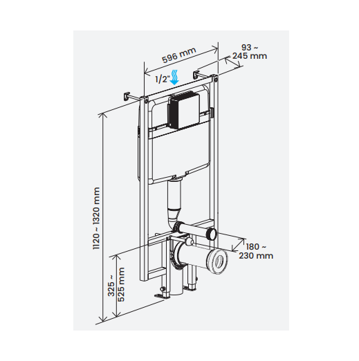 VERSO CONCEALED CISTERN 11183-1 FOR PLASTERBOARD COVERING