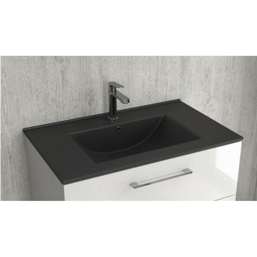SLIM BLACK FURNITURE BASIN 900x460MM