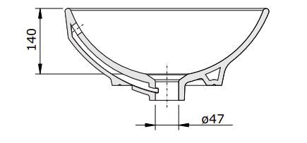 SND201 (118739) ALGAR ROUND ART BASIN ᴓ410x140MM