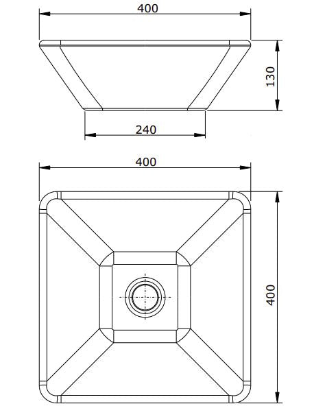 SND204 (108930) SIGN ART BASIN 400x400x95MM