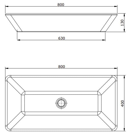 SND206 (108950) SIGN ART BASIN 800x400x90MM