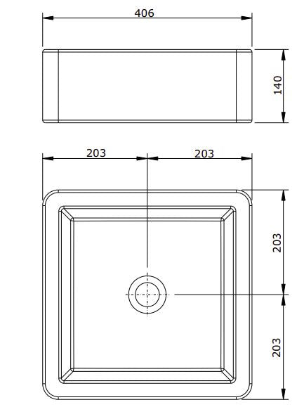 SND213 (109340) NOTE ART BASIN 406x406x113MM