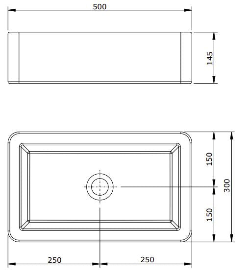 SND214 (109360) NOTE ART BASIN 500x300x115MM