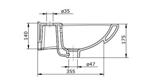 SND313 (118760) MARIOLA ABOVE COUNTER BASIN 545x445x140MM