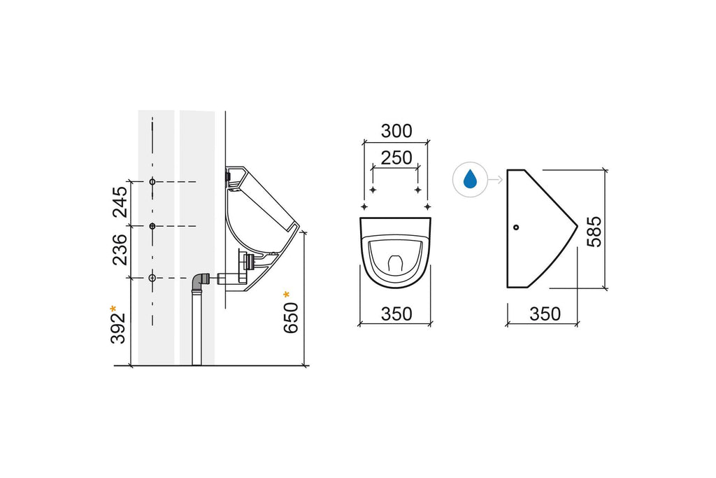 FORMA BACK WATER INLET URINAL