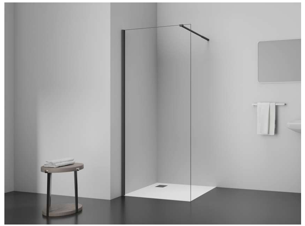WALK-IN SHOWER DOOR CLEAR GLASS BRUSHED GUNMETAL
