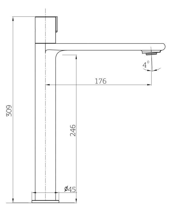 ELEGANCE PROGRESSIVE SINGLE LEVER BASIN MIXER TALL BLACK MATTE