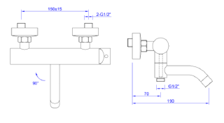 MEDITATION BATH MIXER GUN METAL