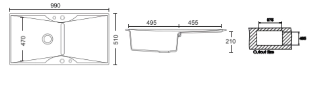 XTREME 99 GRANITE SINK 99X51