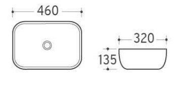 BOWL SLIM COUNTERTOP BASIN 460x320x135mm